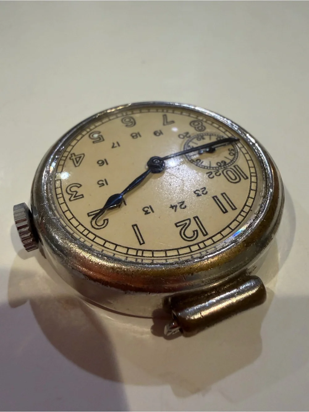 Vintage Kirovskie USSR Soviet Mechanical Wristwatch 24 Hour Dial Small Seconds